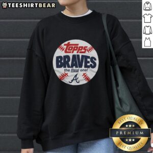 Original Atlanta Braves MLB X Topps Baseball sweatshirt featuring vintage design and team logo for fans and collectors.