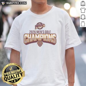 Alt Text: Hot Iona Gaels MAAC Men's Golf Champions 2026 logo t-shirt featuring vibrant colors and sporty design.