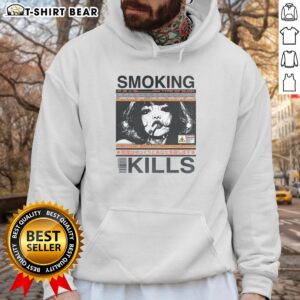 Retro manga anime graphic hoodie featuring 'Pretty Smoking Kills' design, perfect for stylish streetwear enthusiasts.