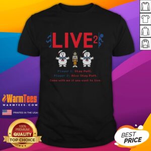 Pretty Live 2 Stay Puft T-Shirt featuring a colorful Stay Puft Marshmallow Man design on a stylish tee.