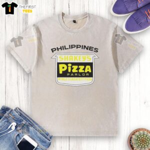 Original Philippines Shakey's Pizza Parlor washed t-shirt featuring vintage design and vibrant colors, perfect for pizza lovers.