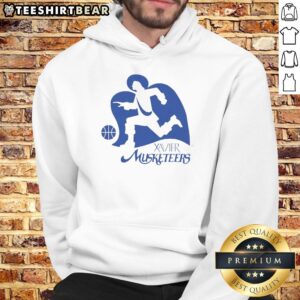 Alt Text: Awesome Xavier Musketeers Basketball 2026 Logo V2 Hoodie featuring bold design and team colors for fans.