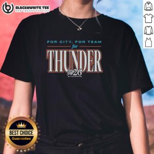 OKC Thunder 2026 playoffs ladies tee, perfect for showing team spirit in the city during the postseason.