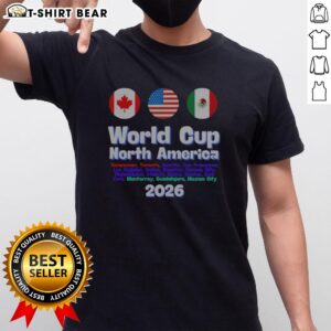 Awesome World Cup North America Soccer Fan 2026 T-Shirt featuring vibrant graphics and bold design for passionate fans.