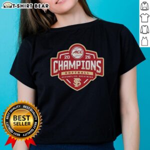 2026 ACC Softball Tournament Champions Florida State Seminoles ladies tee showcasing team pride and victory.