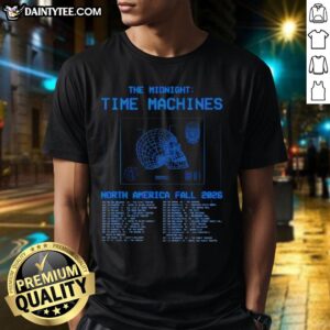 Awesome The Midnight Time Machines North America Fall 2026 Shows Poster T-Shirt featuring vibrant design and tour details.