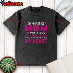 Official Gymnastics Mom t-shirt with a heart design, expressing pride in supporting gymnastics activities.