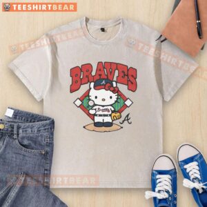 Cute Atlanta Braves Hello Kitty T-Shirt - Image 6