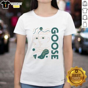 Nice Goose Faces Ladies Tee featuring playful goose illustrations on a stylish women's shirt, perfect for casual wear.