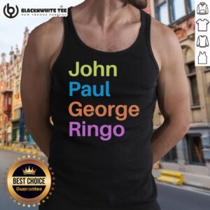 Stylish Nice John Paul George Ringo tank top featuring iconic band artwork, perfect for music fans and summer wear.