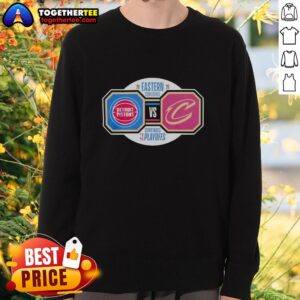 Good Detroit Pistons vs Cleveland Cavaliers 2026 NBA Playoffs Eastern Conference Semifinals sweatshirt design.
