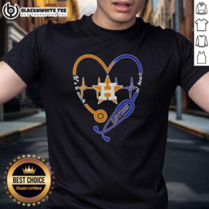 Alt Text: Top Houston Astros Stethoscope Heartbeat T-Shirt showcasing a unique design that's a true work of heart for fans.