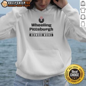 Awesome Wheeling Pittsburgh Steel Corporation Benwood Works hoodie in a stylish design, perfect for fans of steel industry apparel.
