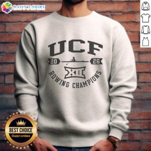Funny UCF Knights White Summit Sportswear sweatshirt celebrating Big 12 2026 Rowing Champions with a unique design.