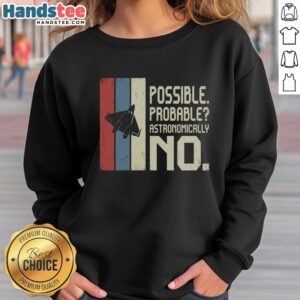 Premium Possible Probable Astronomically No Sweatshirt in soft fabric, featuring a stylish design for casual wear.
