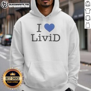 Good Dan Abrams wearing an 'I Love Livid' hoodie, showcasing a stylish and trendy casual outfit.