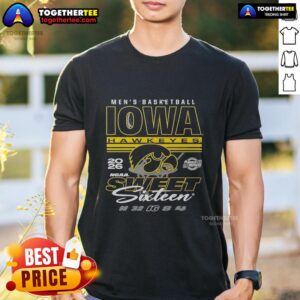 Alt Text: Good Iowa Hawkeyes Men's Basketball 2026 NCAA Sweet Sixteen March Madness T-Shirt featuring team colors and logo.