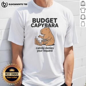 Awesome Budget Capybara T-Shirt featuring a calm capybara denying your request in a playful design.