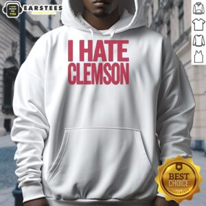 Nice Greg Clark I Hate Clemson Hoodie in stylish black, perfect for passionate fans expressing their rivalry pride.