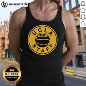 Alt Text: Retro tank top featuring the Good UCLA Staff Basketball 2026 logo, perfect for fans and casual wear.