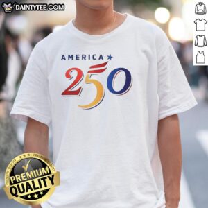 Nice 2026 America 250 T-Shirt featuring vibrant graphics and a comfortable fit for patriotic fans.