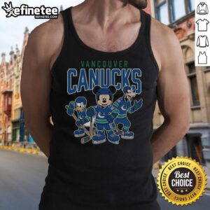 Awesome Vancouver Canucks Disney team ice hockey tank top featuring vibrant graphics and team colors for fans.