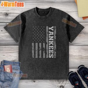 Good Yankee American Flag Washed T-Shirt featuring a vintage flag design for patriotic casual style.
