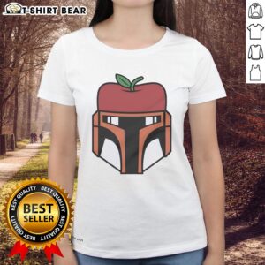 Awesome Boba Fett graphic on New York Mets Apple logo ladies tee, perfect for Star Wars fans and baseball lovers.