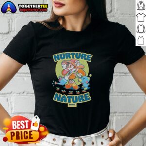Vintage ladies tee featuring Nice Cream, the Rabbit, and the Hedgehog from Earth Day Chao Garden design.