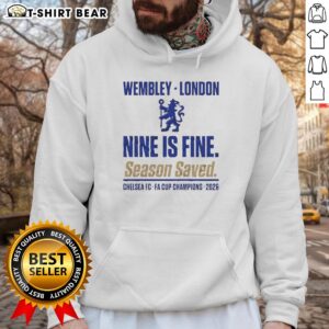 Official Chelsea FA Cup Winners Ninth Title Hoodie, celebrating Wembley glory in 2026 with vibrant team colors.