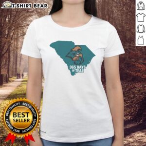 Premium Coastal Carolina 365 Days of Teal Ladies Tee featuring vibrant teal color and stylish design for fans.
