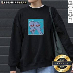 Awesome two cute aliens relaxing on a strange planet, featured on Nathan W. Pyle sweatshirt design.