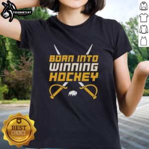 Good Buffalo Sabres NHL ladies' tee featuring crossed swords design, perfect for passionate hockey fans.