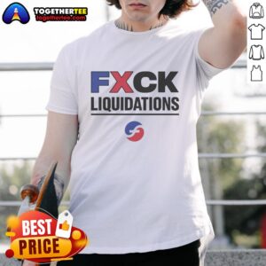 Good Fxck Liquidations logo t-shirt featuring bold graphic design in vibrant colors, perfect for casual wear.