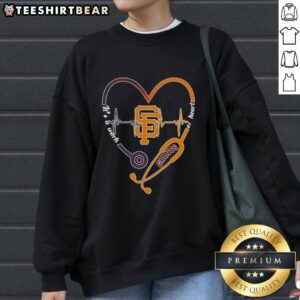 Alt Text: Premium San Francisco Giants sweatshirt featuring a stethoscope heartbeat design, perfect for fans and healthcare workers.