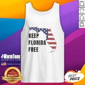 Funny Keep Florida Free Map Tank Top featuring a colorful graphic map of Florida, perfect for casual summer wear.