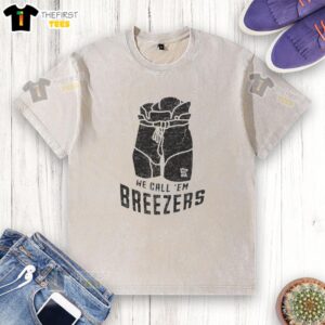 Official We Call Em Breezers Washed T-Shirt in soft cotton, perfect for casual wear and stylish summer outings.