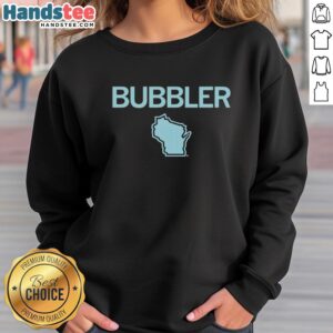 Nice Wisconsin Bubbler Map Sweatshirt featuring a colorful graphic map design of Wisconsin's iconic bubblers.