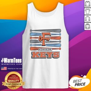 Premium Frederick Keys baseball logo tank top featuring bold team colors and stylish design for fans and sports enthusiasts.