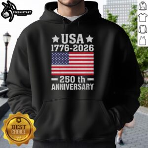 Awesome USA 1776-2026 250th Anniversary Flag Hoodie featuring a patriotic design celebrating America's history.