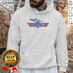 Official Top Gun Goose fighter plane retro hoodie featuring iconic graphics and a stylish design for aviation fans.