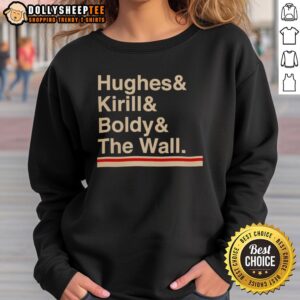 Nice Minnesota Hockey sweatshirt featuring Hughes, Kirill, and Boldy, perfect for fans of Minnesota's hockey spirit.