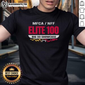 Hot Mfca Nff Elite 100 Big 33 Showcase T-Shirt featuring vibrant design and team logos for football enthusiasts.