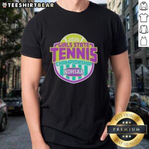 Premium Ndhsaa Girls Tennis State Tournament Merchandise 2026 T-Shirt featuring vibrant design and official tournament logo.
