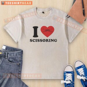 Vintage washed t-shirt featuring 'Good I Love Scissoring' graphic, perfect for casual wear and LGBTQ+ pride.