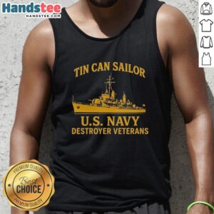 Vintage tank top featuring Top Tin Can Sailor design, honoring US Navy destroyer veterans and military pride.