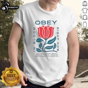 Original Obey In Bloom T-Shirt featuring cities: New York, Paris, Seoul, Berlin, Tokyo, London, Amsterdam, Los Angeles