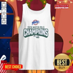 Premium Wagner Seahawks MAAC Water Polo Champions 2026 logo tank top featuring vibrant team colors and design.