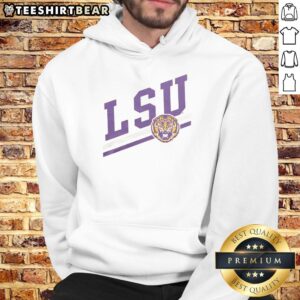LSU Tigers sideline hoodie in vibrant purple and gold, perfect for showing team spirit at games and events.
