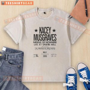 Kacey Musgraves performing live at Gruene Hall 2026, wearing a stylish washed t-shirt in a vibrant concert setting.